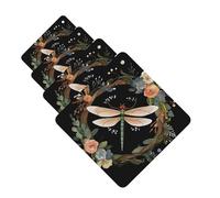 4 Pcs Car Air Fresheners Hanging Fragrance Scented Cards for SUV Image of dragonfly in wreath Car Aromatherapy Tablets Auto Interior Mirror Pendant for Bedroom Wardrobe Shoe Cabinet