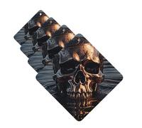 4 Pcs Car Air Fresheners Hanging Fragrance Scented Cards for SUV Metal Skull Car Aromatherapy Tablets Auto Interior Mirror Pendant for Bedroom Wardrobe Shoe Cabinet
