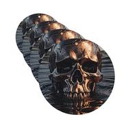 4 Pcs Car Air Fresheners Hanging Fragrance Scented Cards for SUV Metal Skull Car Aromatherapy Tablets Auto Interior Mirror Pendant for Bedroom Wardrobe Shoe Cabinet
