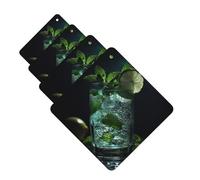 4 Pcs Car Air Fresheners Hanging Fragrance Scented Cards for SUV Mojito Cocktail Car Aromatherapy Tablets Auto Interior Mirror Pendant for Bedroom Wardrobe Shoe Cabinet