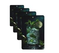4 Pcs Car Air Fresheners Hanging Fragrance Scented Cards for SUV Mojito Cocktail Car Aromatherapy Tablets Auto Interior Mirror Pendant for Bedroom Wardrobe Shoe Cabinet