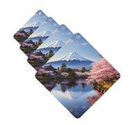 4 Pcs Car Air Fresheners Hanging Fragrance Scented Cards for SUV Mount Fuji Cherry Blossom Trees Car Aromatherapy Tablets Auto Interior Mirror Pendant for Bedroom Wardrobe Shoe Cabinet