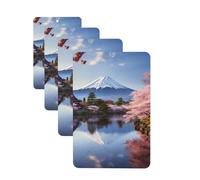 4 Pcs Car Air Fresheners Hanging Fragrance Scented Cards for SUV Mount Fuji Cherry Blossom Trees Car Aromatherapy Tablets Auto Interior Mirror Pendant for Bedroom Wardrobe Shoe Cabinet