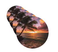 4 Pcs Car Air Fresheners Hanging Fragrance Scented Cards for SUV Palm Tree Sunset Beach Car Aromatherapy Tablets Auto Interior Mirror Pendant for Bedroom Wardrobe Shoe Cabinet