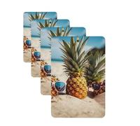 4 Pcs Car Air Fresheners Hanging Fragrance Scented Cards for SUV Pineapple Fruit Sunglasses Sand Beach Car Aromatherapy Tablets Auto Interior Mirror Pendant for Bedroom Wardrobe Shoe Cabinet