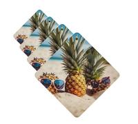 4 Pcs Car Air Fresheners Hanging Fragrance Scented Cards for SUV Pineapple Fruit Sunglasses Sand Beach Car Aromatherapy Tablets Auto Interior Mirror Pendant for Bedroom Wardrobe Shoe Cabinet