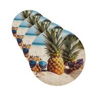4 Pcs Car Air Fresheners Hanging Fragrance Scented Cards for SUV Pineapple Fruit Sunglasses Sand Beach Car Aromatherapy Tablets Auto Interior Mirror Pendant for Bedroom Wardrobe Shoe Cabinet