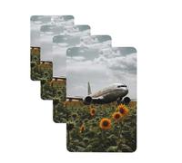 4 Pcs Car Air Fresheners Hanging Fragrance Scented Cards for SUV Plane Flies to Sunflower Field Car Aromatherapy Tablets Auto Interior Mirror Pendant for Bedroom Wardrobe Shoe Cabinet