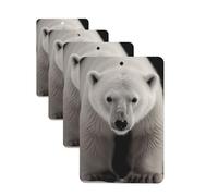 4 Pcs Car Air Fresheners Hanging Fragrance Scented Cards for SUV Polar Bear Car Aromatherapy Tablets Auto Interior Mirror Pendant for Bedroom Wardrobe Shoe Cabinet