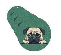 4 Pcs Car Air Fresheners Hanging Fragrance Scented Cards for SUV Pug Green Polka Dot Car Aromatherapy Tablets Auto Interior Mirror Pendant for Bedroom Wardrobe Shoe Cabinet