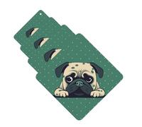4 Pcs Car Air Fresheners Hanging Fragrance Scented Cards for SUV Pug Green Polka Dot Car Aromatherapy Tablets Auto Interior Mirror Pendant for Bedroom Wardrobe Shoe Cabinet