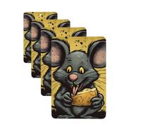 4 Pcs Car Air Fresheners Hanging Fragrance Scented Cards for SUV Rat Eats a Piece of Cheese Car Aromatherapy Tablets Auto Interior Mirror Pendant for Bedroom Wardrobe Shoe Cabinet
