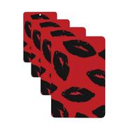 4 Pcs Car Air Fresheners Hanging Fragrance Scented Cards for SUV Red and black lips Car Aromatherapy Tablets Auto Interior Mirror Pendant for Bedroom Wardrobe Shoe Cabinet