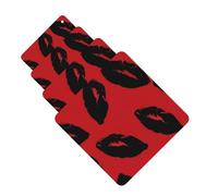 4 Pcs Car Air Fresheners Hanging Fragrance Scented Cards for SUV Red and black lips Car Aromatherapy Tablets Auto Interior Mirror Pendant for Bedroom Wardrobe Shoe Cabinet