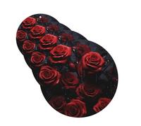 4 Pcs Car Air Fresheners Hanging Fragrance Scented Cards for SUV Red Rose Photo Car Aromatherapy Tablets Auto Interior Mirror Pendant for Bedroom Wardrobe Shoe Cabinet