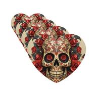 4 Pcs Car Air Fresheners Hanging Fragrance Scented Cards for SUV Red rose sugar skull Car Aromatherapy Tablets Auto Interior Mirror Pendant for Bedroom Wardrobe Shoe Cabinet