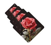 4 Pcs Car Air Fresheners Hanging Fragrance Scented Cards for SUV Red Roses and Love Car Aromatherapy Tablets Auto Interior Mirror Pendant for Bedroom Wardrobe Shoe Cabinet