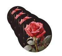 4 Pcs Car Air Fresheners Hanging Fragrance Scented Cards for SUV Red Roses and Love Car Aromatherapy Tablets Auto Interior Mirror Pendant for Bedroom Wardrobe Shoe Cabinet