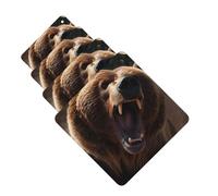 4 Pcs Car Air Fresheners Hanging Fragrance Scented Cards for SUV Roaring Bear Car Aromatherapy Tablets Auto Interior Mirror Pendant for Bedroom Wardrobe Shoe Cabinet