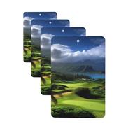 4 Pcs Car Air Fresheners Hanging Fragrance Scented Cards for SUV Scenic Hawaii Golf Tropical Car Aromatherapy Tablets Auto Interior Mirror Pendant for Bedroom Wardrobe Shoe Cabinet