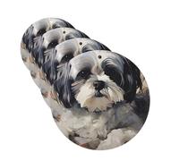 4 Pcs Car Air Fresheners Hanging Fragrance Scented Cards for SUV Shih Tzu Car Aromatherapy Tablets Auto Interior Mirror Pendant for Bedroom Wardrobe Shoe Cabinet
