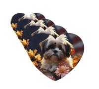 4 Pcs Car Air Fresheners Hanging Fragrance Scented Cards for SUV Shih Tzu dog and flowers Car Aromatherapy Tablets Auto Interior Mirror Pendant for Bedroom Wardrobe Shoe Cabinet