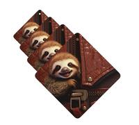 4 Pcs Car Air Fresheners Hanging Fragrance Scented Cards for SUV Sloth on zipper Car Aromatherapy Tablets Auto Interior Mirror Pendant for Bedroom Wardrobe Shoe Cabinet