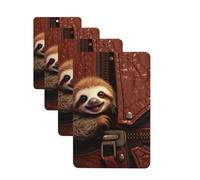 4 Pcs Car Air Fresheners Hanging Fragrance Scented Cards for SUV Sloth on zipper Car Aromatherapy Tablets Auto Interior Mirror Pendant for Bedroom Wardrobe Shoe Cabinet
