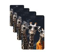4 Pcs Car Air Fresheners Hanging Fragrance Scented Cards for SUV Three giraffes wearing sunglasses Car Aromatherapy Tablets Auto Interior Mirror Pendant for Bedroom Wardrobe Shoe Cabinet