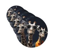 4 Pcs Car Air Fresheners Hanging Fragrance Scented Cards for SUV Three giraffes wearing sunglasses Car Aromatherapy Tablets Auto Interior Mirror Pendant for Bedroom Wardrobe Shoe Cabinet