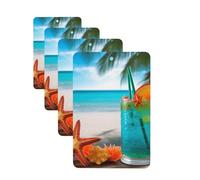 4 Pcs Car Air Fresheners Hanging Fragrance Scented Cards for SUV Tropical Cocktail with Starfish Car Aromatherapy Tablets Auto Interior Mirror Pendant for Bedroom Wardrobe Shoe Cabinet