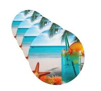 4 Pcs Car Air Fresheners Hanging Fragrance Scented Cards for SUV Tropical Cocktail with Starfish Car Aromatherapy Tablets Auto Interior Mirror Pendant for Bedroom Wardrobe Shoe Cabinet