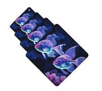 4 Pcs Car Air Fresheners Hanging Fragrance Scented Cards for SUV Two Blue Fish Car Aromatherapy Tablets Auto Interior Mirror Pendant for Bedroom Wardrobe Shoe Cabinet