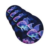 4 Pcs Car Air Fresheners Hanging Fragrance Scented Cards for SUV Two Blue Fish Car Aromatherapy Tablets Auto Interior Mirror Pendant for Bedroom Wardrobe Shoe Cabinet