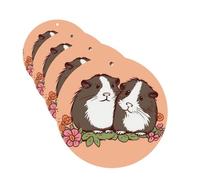 4 Pcs Car Air Fresheners Hanging Fragrance Scented Cards for SUV Two guinea pigs hanging out Car Aromatherapy Tablets Auto Interior Mirror Pendant for Bedroom Wardrobe Shoe Cabinet