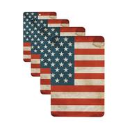 4 Pcs Car Air Fresheners Hanging Fragrance Scented Cards for SUV Vintage American USA Flag Car Aromatherapy Tablets Auto Interior Mirror Pendant for Bedroom Wardrobe Shoe Cabinet