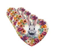 4 Pcs Car Air Fresheners Hanging Fragrance Scented Cards for SUV Watercolor rabbit and flowers Car Aromatherapy Tablets Auto Interior Mirror Pendant for Bedroom Wardrobe Shoe Cabinet
