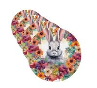 4 Pcs Car Air Fresheners Hanging Fragrance Scented Cards for SUV Watercolor rabbit and flowers Car Aromatherapy Tablets Auto Interior Mirror Pendant for Bedroom Wardrobe Shoe Cabinet