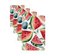 4 Pcs Car Air Fresheners Hanging Fragrance Scented Cards for SUV Watercolor watermelon pattern Car Aromatherapy Tablets Auto Interior Mirror Pendant for Bedroom Wardrobe Shoe Cabinet