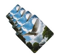 4 Pcs Car Air Fresheners Hanging Fragrance Scented Cards for SUV White Doves Fly over the Park Car Aromatherapy Tablets Auto Interior Mirror Pendant for Bedroom Wardrobe Shoe Cabinet