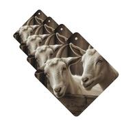 4 Pcs Car Air Fresheners Hanging Fragrance Scented Cards for SUV White Goat Car Aromatherapy Tablets Auto Interior Mirror Pendant for Bedroom Wardrobe Shoe Cabinet