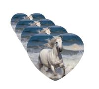 4 Pcs Car Air Fresheners Hanging Fragrance Scented Cards for SUV White horse running on the sea Car Aromatherapy Tablets Auto Interior Mirror Pendant for Bedroom Wardrobe Shoe Cabinet