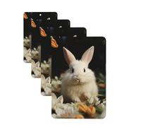 4 Pcs Car Air Fresheners Hanging Fragrance Scented Cards for SUV White rabbit and lilies Car Aromatherapy Tablets Auto Interior Mirror Pendant for Bedroom Wardrobe Shoe Cabinet