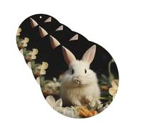 4 Pcs Car Air Fresheners Hanging Fragrance Scented Cards for SUV White rabbit and lilies Car Aromatherapy Tablets Auto Interior Mirror Pendant for Bedroom Wardrobe Shoe Cabinet