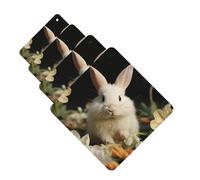 4 Pcs Car Air Fresheners Hanging Fragrance Scented Cards for SUV White rabbit and lilies Car Aromatherapy Tablets Auto Interior Mirror Pendant for Bedroom Wardrobe Shoe Cabinet