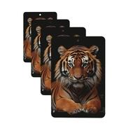 4 Pcs Car Air Fresheners Hanging Fragrance Scented Cards for SUV With tiger and paws Car Aromatherapy Tablets Auto Interior Mirror Pendant for Bedroom Wardrobe Shoe Cabinet