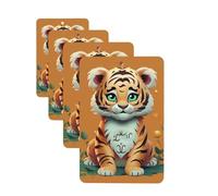 4 Pcs Car Air Fresheners Hanging Fragrance Scented Cards for SUV Year of the Tiger Funny Tiger Car Aromatherapy Tablets Auto Interior Mirror Pendant for Bedroom Wardrobe Shoe Cabinet