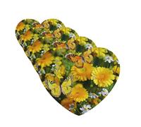 4 Pcs Car Air Fresheners Hanging Fragrance Scented Cards for SUV Yellow butterfly and yellow daisies Car Aromatherapy Tablets Auto Interior Mirror Pendant for Bedroom Wardrobe Shoe Cabinet