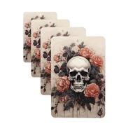 4 Pcs Car Air Fresheners Hanging Scented Cards for Car Fresheners Ancient skull and flowers Auto Aromatherapy Tablets Funny Hanging Air Freshener for Car Rearview Mirror Pendant