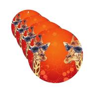 4 Pcs Car Air Fresheners Hanging Scented Cards for Car Fresheners Giraffe wearing sunglasses Auto Aromatherapy Tablets Funny Hanging Air Freshener for Car Rearview Mirror Pendant